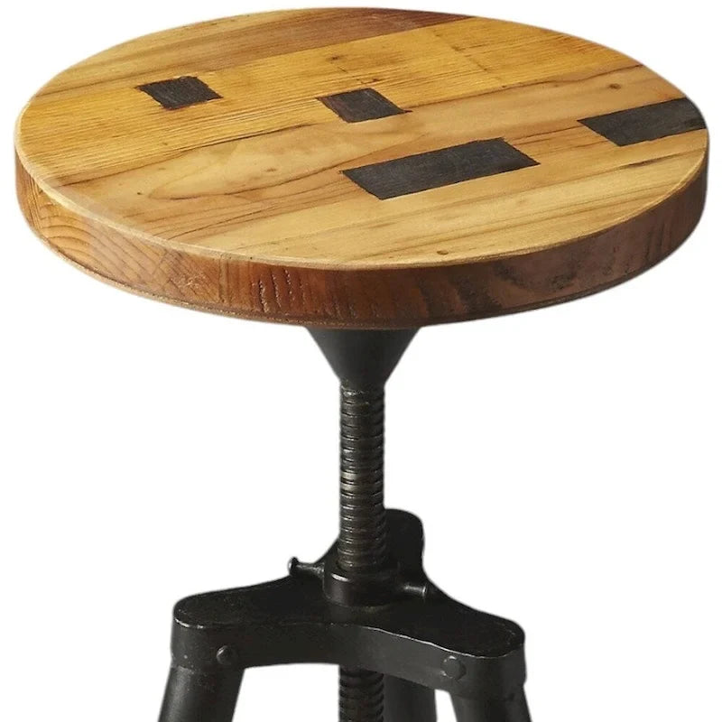 Reclaimed Wood Revolving Bar Stool