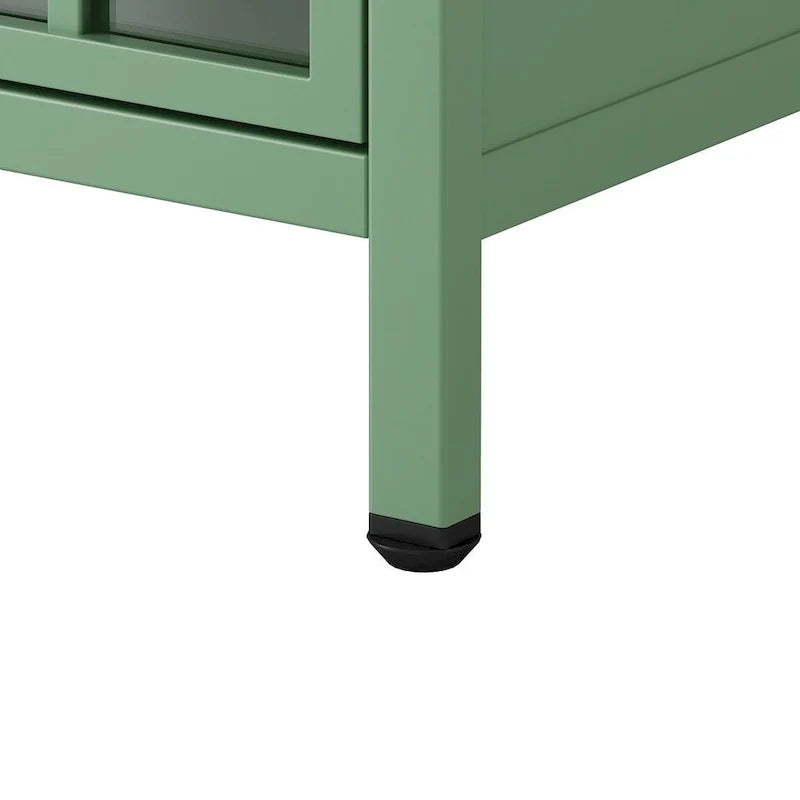 Modern Nightstand with Storage Cabinet & Solid Wood Tabletop