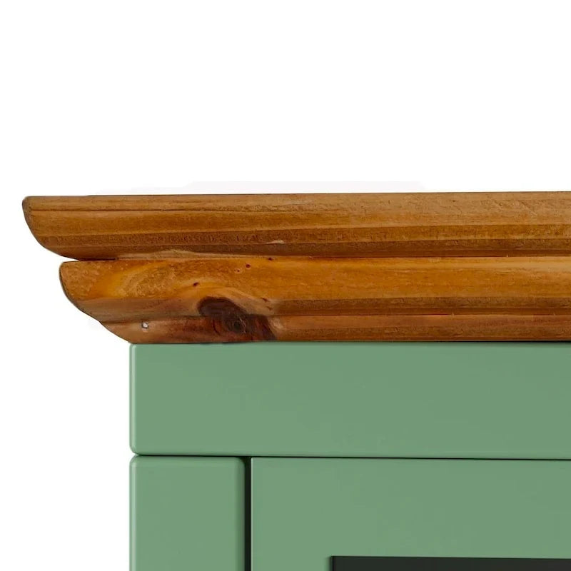 Modern Nightstand with Storage Cabinet & Solid Wood Tabletop