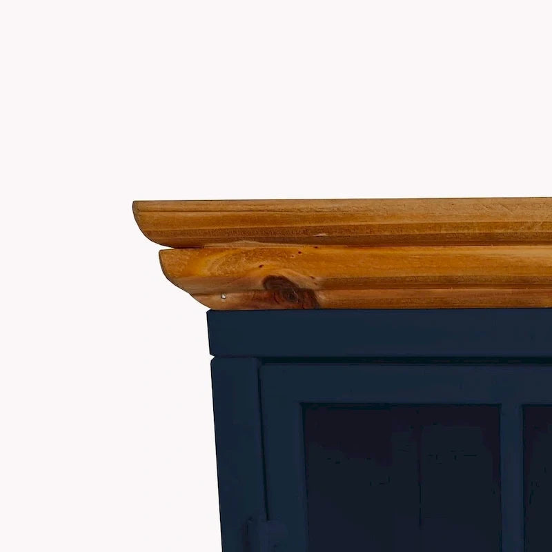 Modern Nightstand with Storage Cabinet & Solid Wood Tabletop