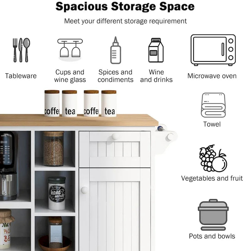 Küchenschränke mit Seitenschränken aus Massivholz, Mikrowellenschrank und Anrichte