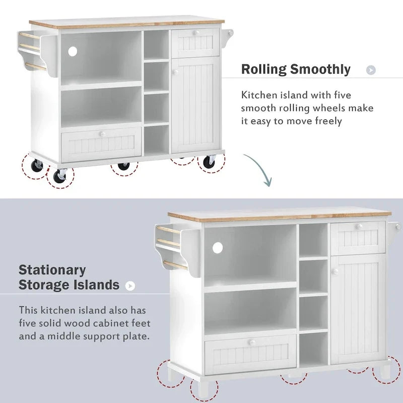 Armoires de rangement de cuisine avec armoires latérales en bois massif, meuble pour micro-ondes et buffet