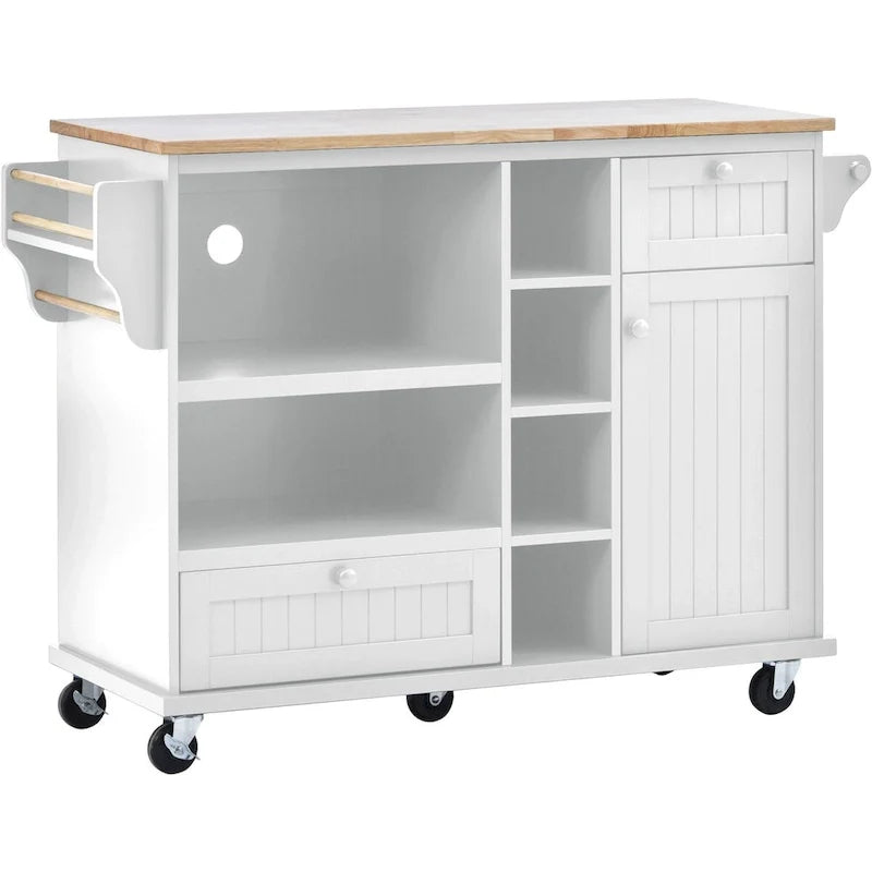Armoires de rangement de cuisine avec armoires latérales en bois massif, meuble pour micro-ondes et buffet