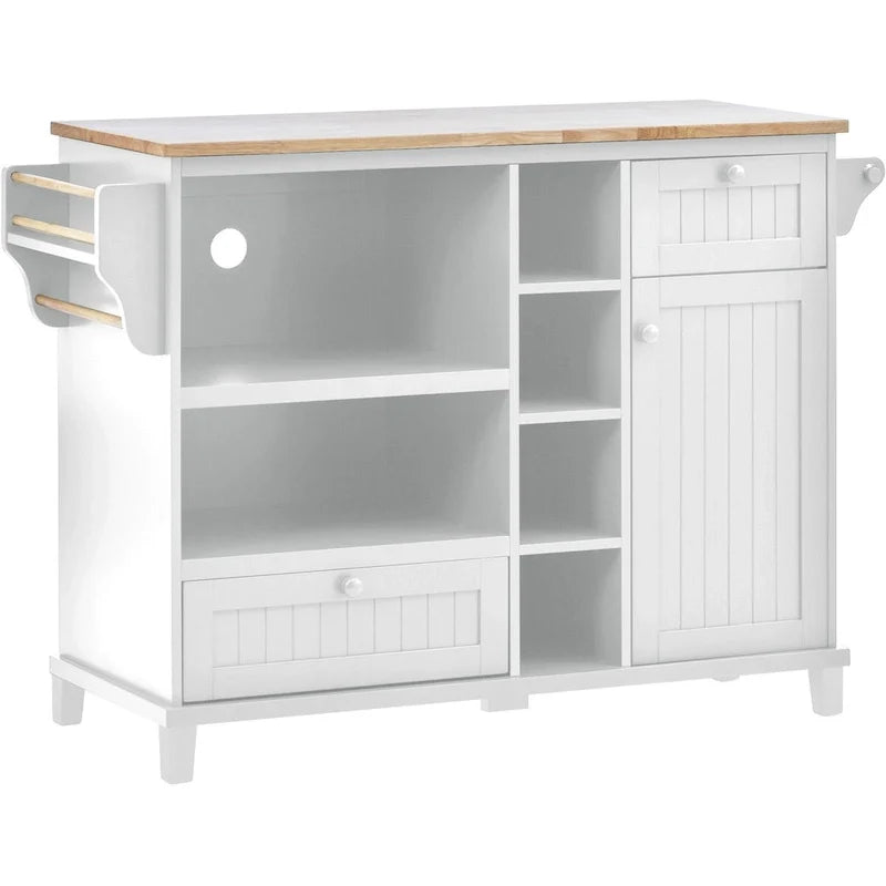 Armoires de rangement de cuisine avec armoires latérales en bois massif, meuble pour micro-ondes et buffet