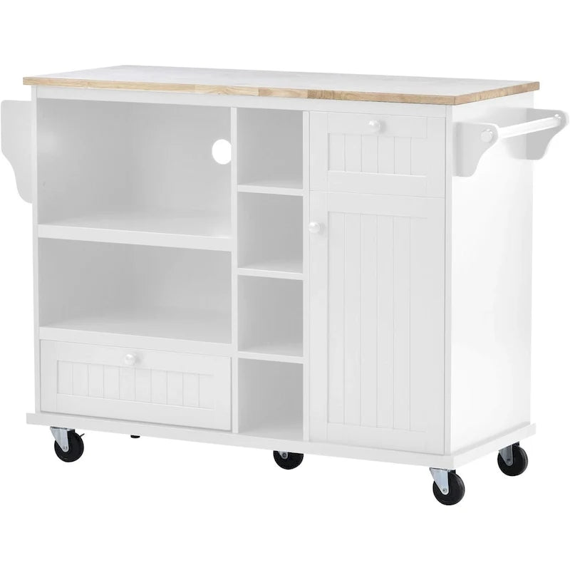 Armoires de rangement de cuisine avec armoires latérales en bois massif, meuble pour micro-ondes et buffet