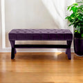 Plum Velvet Upholstered Bench - 45.27L x 19.68W x 19.29H
