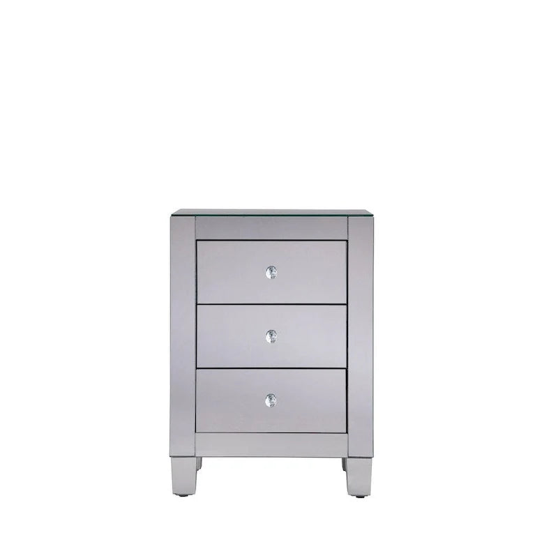 Elegant Lighting Contempo Clear Mirror 3 Drawer Cabinet