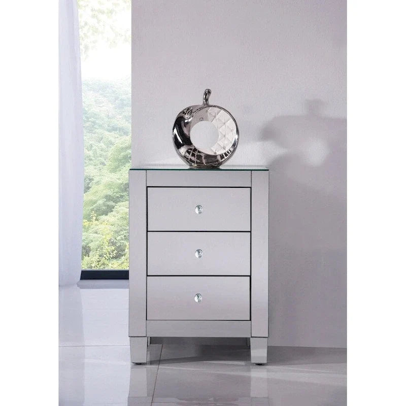 Clear Mirror 3 Drawer Cabinet