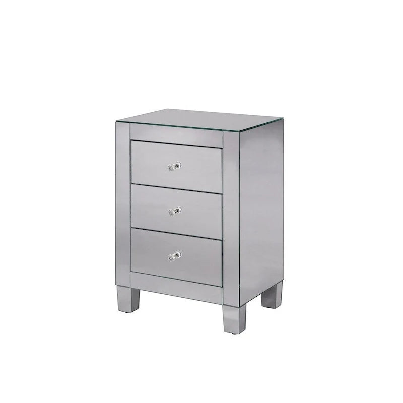 Clear Mirror 3 Drawer Cabinet
