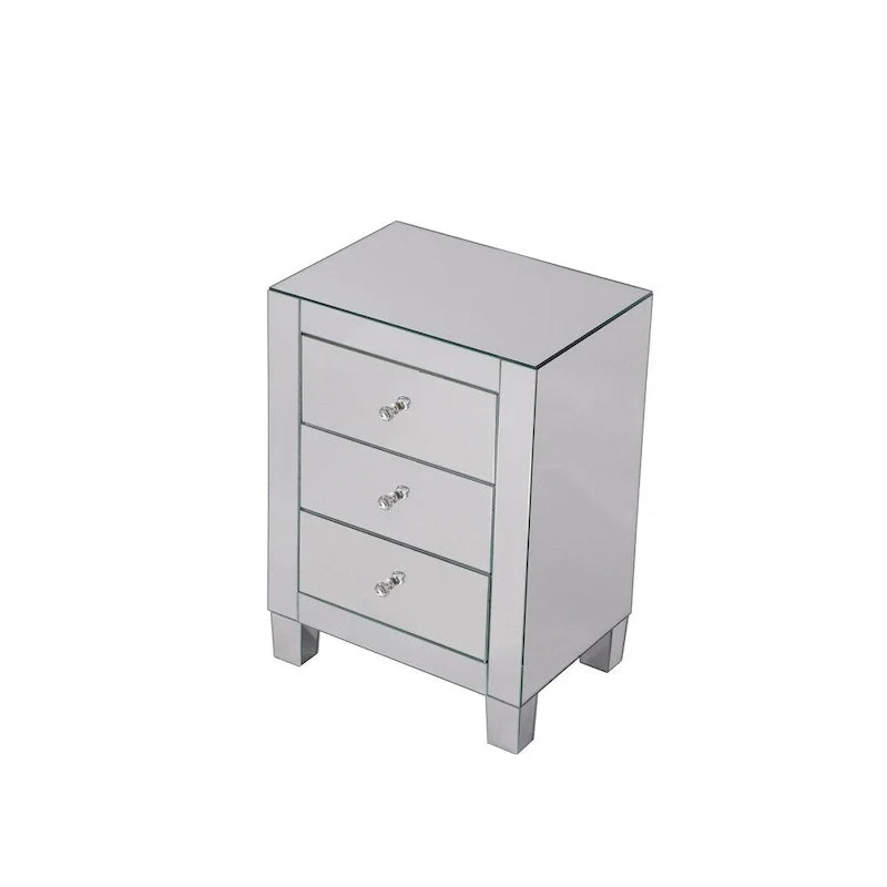 Clear Mirror 3 Drawer Cabinet