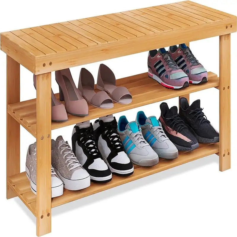 Banc à chaussures en bambou