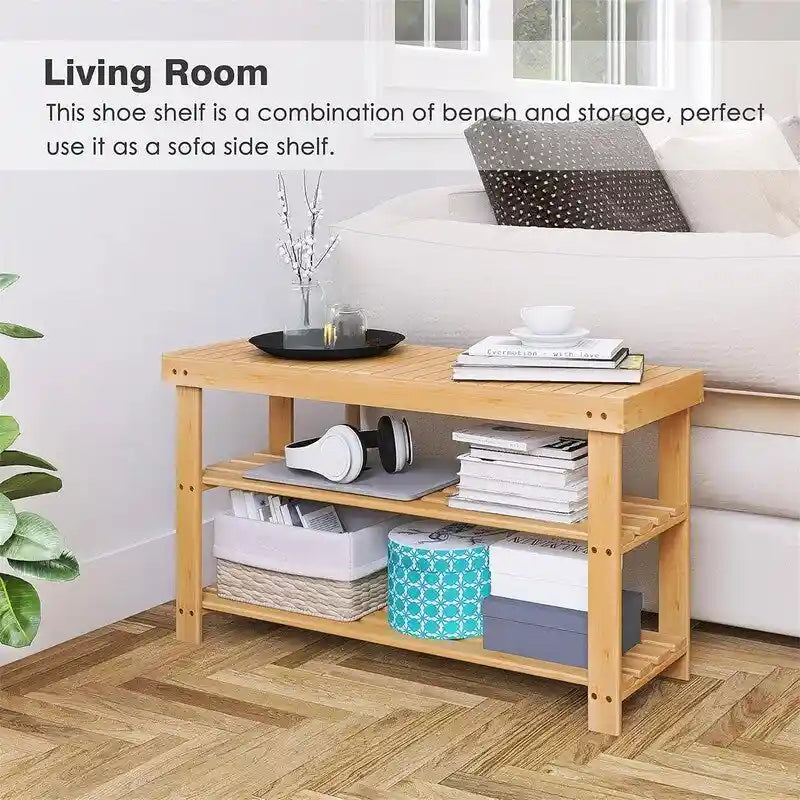 Bamboo Shoe Rack Bench