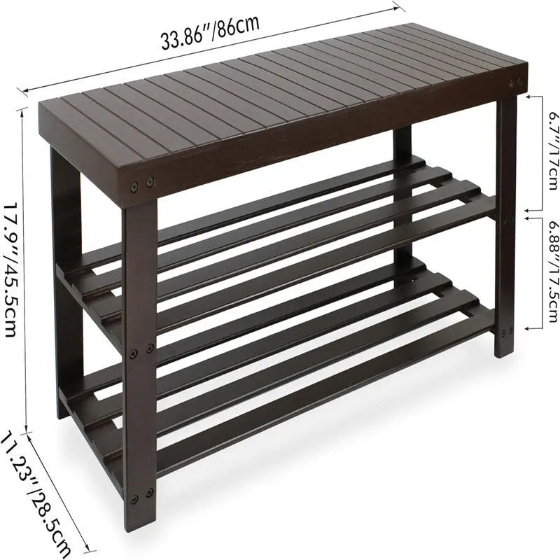 Bamboo Shoe Rack Bench