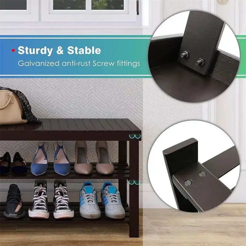Bamboo Shoe Rack Bench