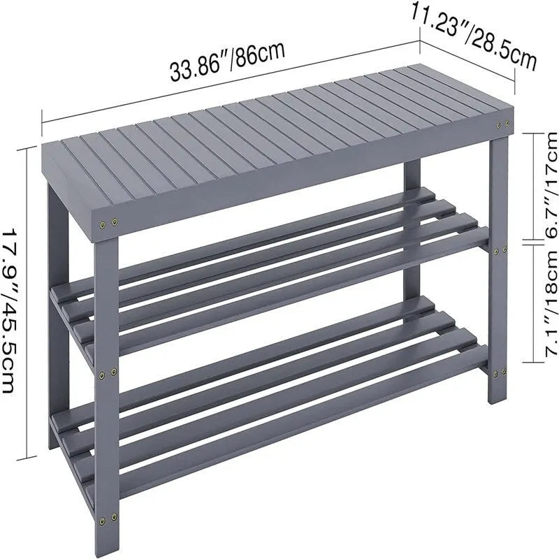 Bamboo Shoe Rack Bench