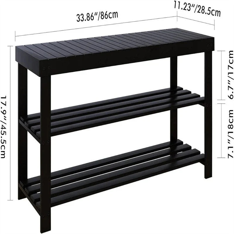 Bamboo Shoe Rack Bench