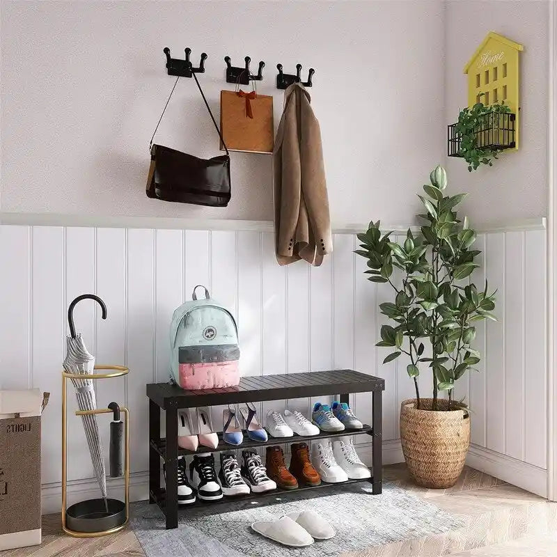 Bamboo Shoe Rack Bench