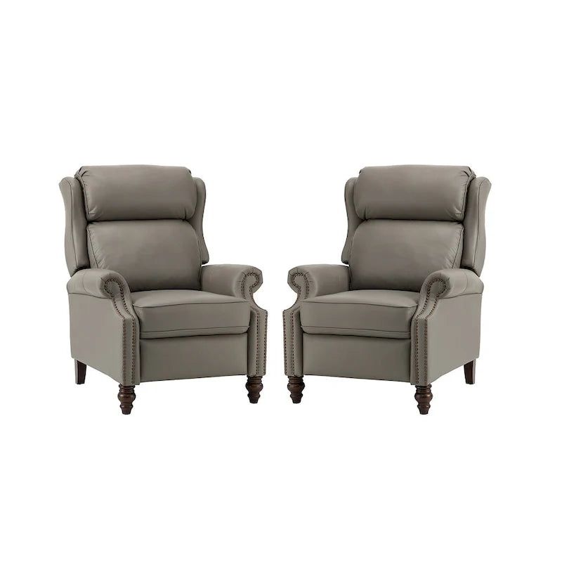 Fauteuil inclinable moderne en cuir véritable avec garnitures à clous