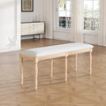 Banc de salle à manger rembourré vintage traditionnel de 50.4inch avec 6 pieds en bois massif