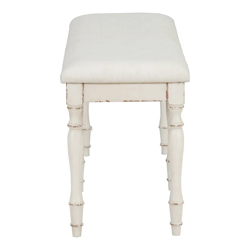 Banc de salle à manger rembourré vintage traditionnel de 50.4inch avec 6 pieds en bois massif