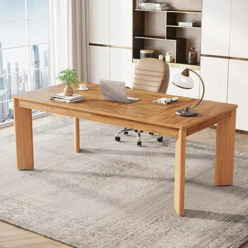 Bureau d'ordinateur de 62 pouces, bureau de direction en bois pour bureau à domicile