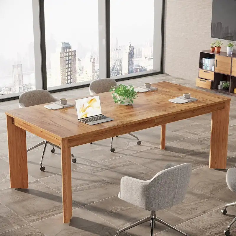 Bureau d'ordinateur de 62 pouces, bureau de direction en bois pour bureau à domicile