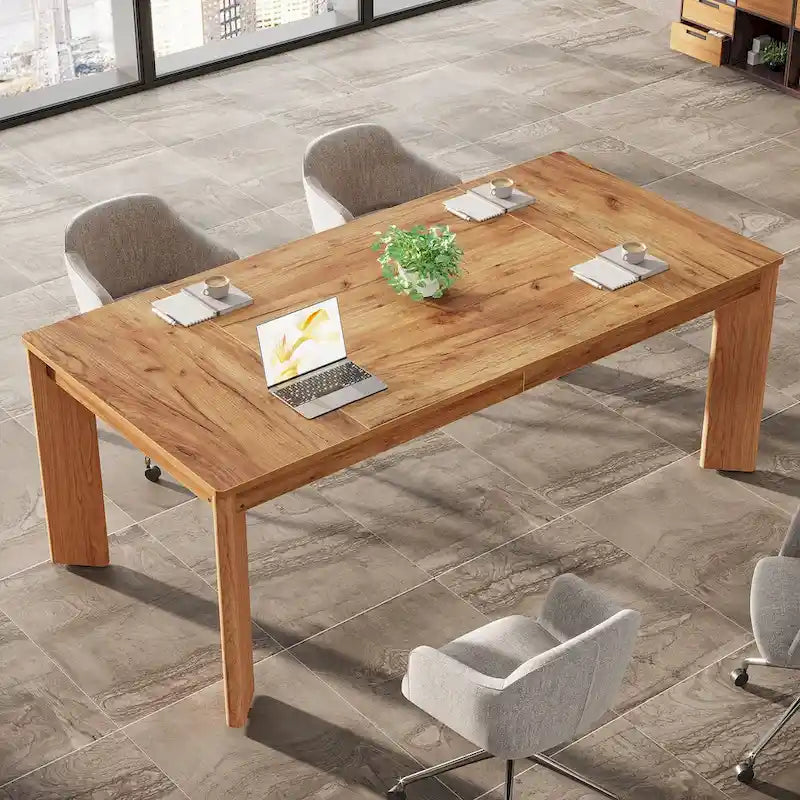 Bureau d'ordinateur de 62 pouces, bureau de direction en bois pour bureau à domicile