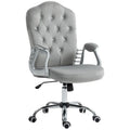 Chaise de bureau à domicile en velours, chaise d'ordinateur capitonnée à boutons avec roulettes pivotantes, hauteur réglable et fonction d'inclinaison