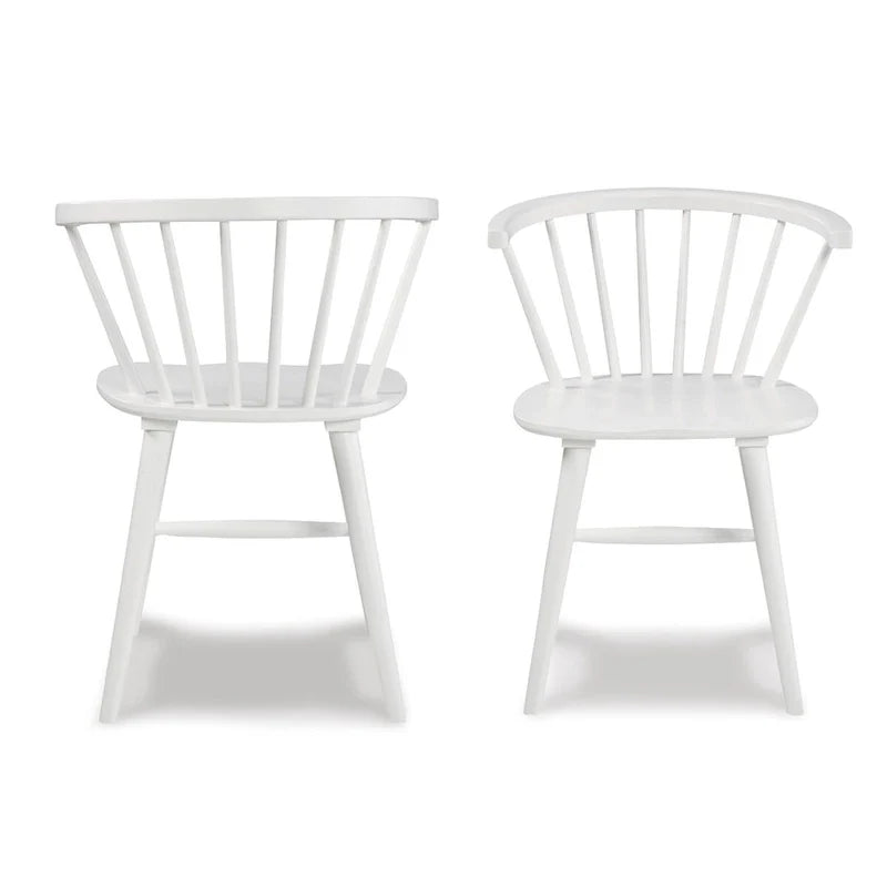 Sillas de comedor de madera con respaldo de husillos, estilo Windsor, blancas